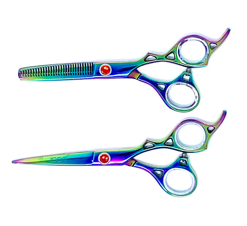 NEW *  THE HAMMER SHEAR SET IN MULTI COLOR RAINBOW IRIDESCENT 6.0 ICT-107 NEW *  THE HAMMER SHEAR SET IN MULTI COLOR RAINBOW IRIDESCENT 6.0 ICT-107