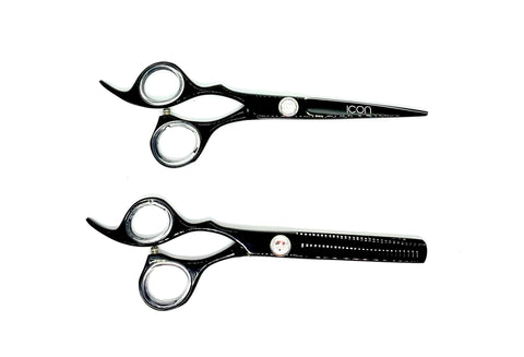 icon left handed professional black shear set thinning cosmetology salon scissors icon left handed professional black shear set thinning cosmetology salon scissors