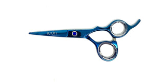 blue offset handle shears hairstyle cosmetology barber scissors