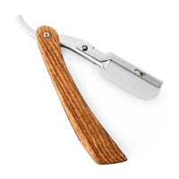 QSHAVE Hand Made Straight Razor Wood Handle Classic Safety Straight Razor Fit Whole Piece Double Edge Razor Blade