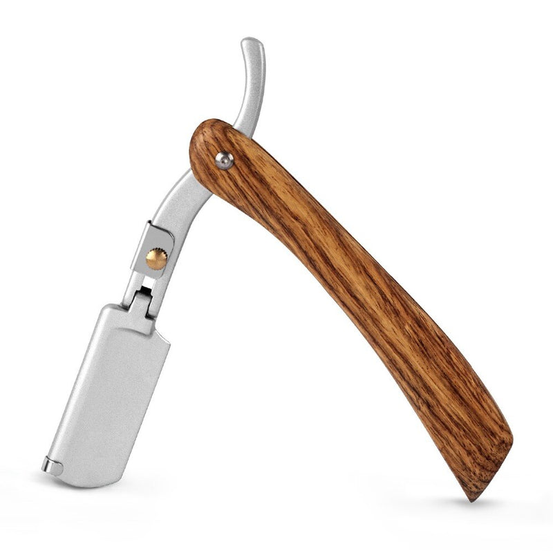 QSHAVE Hand Made Straight Razor Wood Handle Classic Safety Straight Razor Fit Whole Piece Double Edge Razor Blade