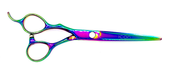 icon left handed multi colorful professional ergonomic hairstyling shears handcrafted scissors