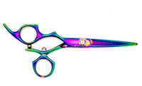 icon left handed multi color swivel thumb professional hairstyling shears scissors