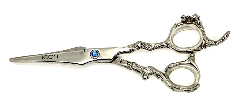 chrome unique handle design dragon cosmetology hairstylist salon scissors