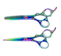 NEW *  THE HAMMER SHEAR SET IN MULTI COLOR RAINBOW IRIDESCENT 6.0 ICT-107