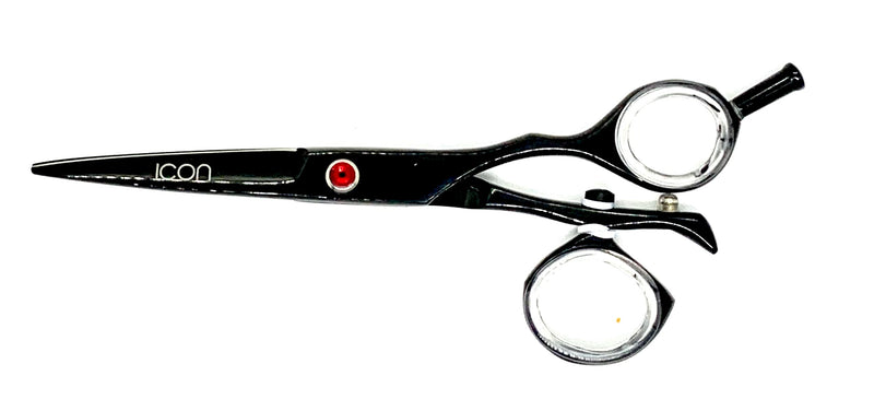 black swivel thumb hair shears pinky tang cosmetology salon hairstylist scissors