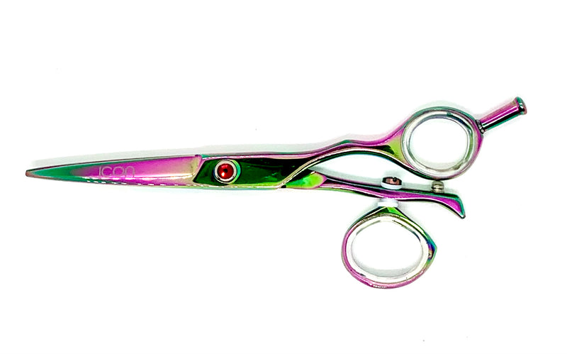 multi colorful swivel thumb hair shears pinky tang removeable salon stylist scissors