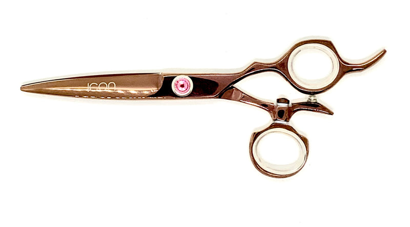 rose gold swivel thumb thick blade hair shear cosmetology salon stylist scissors