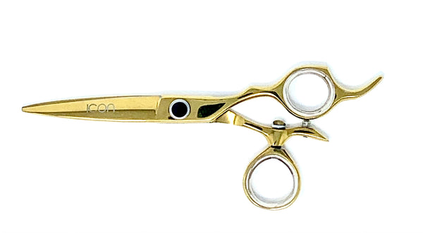 gold thick blade swivel thumb hair shears cosmetology salon stylist scissors