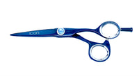 blue ergonomic hair shears cosmetology hairstylist salon scissors