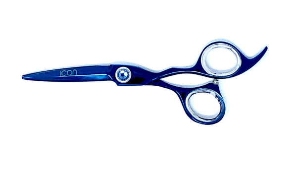 blue titanium hai shears thick blade cosmetology salon stylist scissors