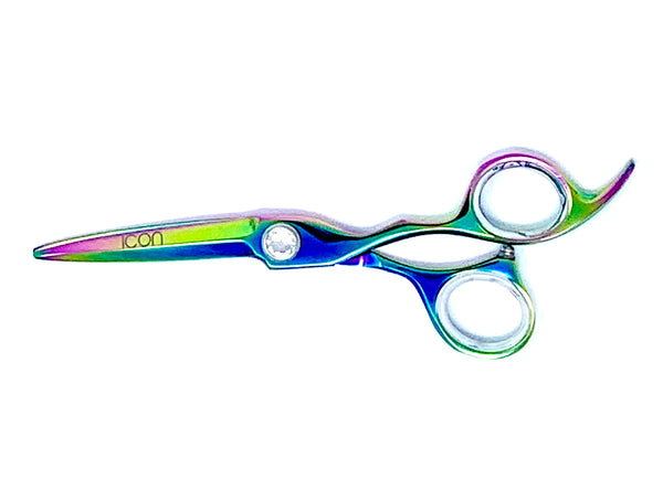 multi colorful short point cutting hair shear cosmetology salon stylist scissors