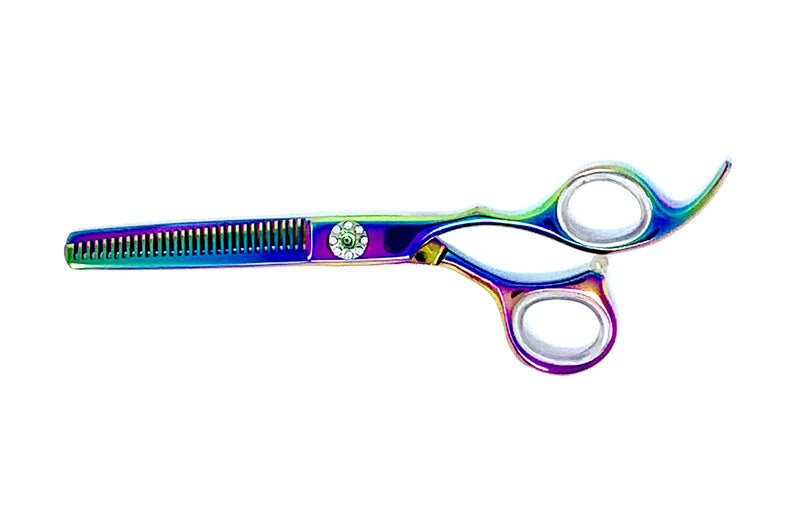 multi colorful thinning texture hair shears cosmetology salon stylist scissors