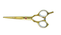 gold cosmetic straight handle cosmetic hair shears scissors