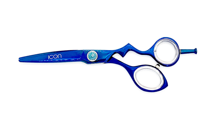 blue offset handle 6" six inch hair shears cosmetology salon stylist scissors