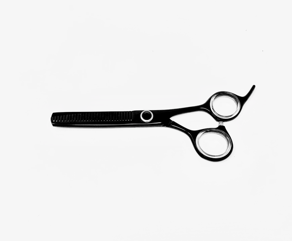black thinning texturizing hair shears cosmetology hairstylist salon scissors