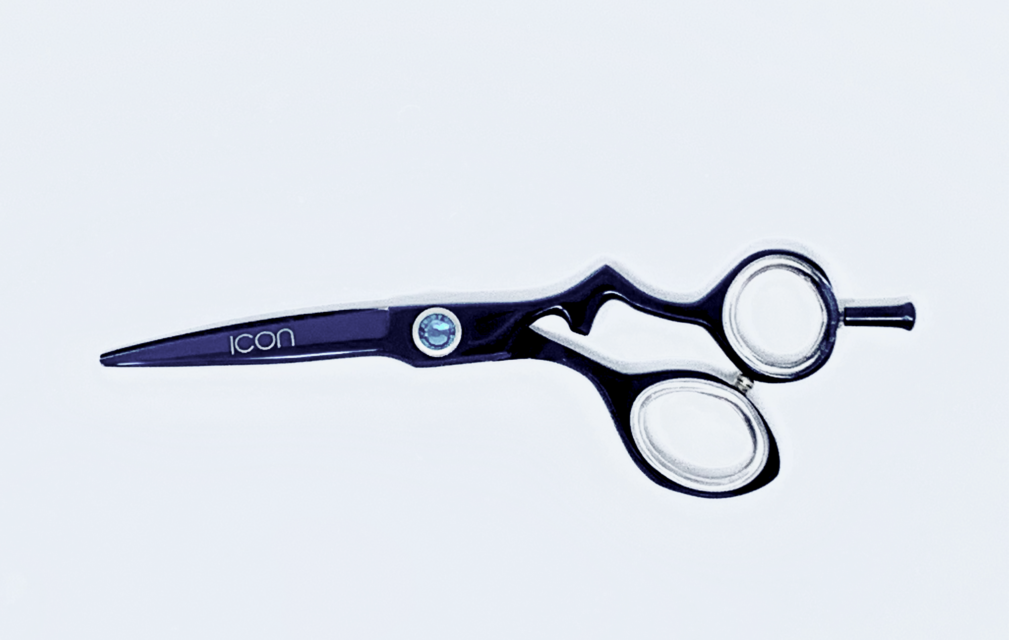 purple offset handle hair shears cosmetology salon stylist scissors