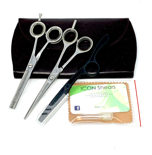 NEW * BARBER BASIC SHEAR SET IN CHROME 6.0 SUPERCUT STARTER***