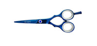 blue semi convex blade shears cosmetology hairstylist barber scissors