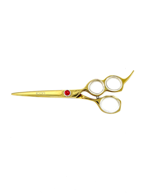 gold 3 three ring hair shear cosmetology salon stylist barber scissors