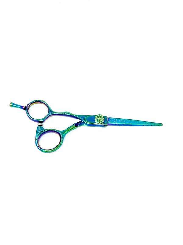 icon multi color rainbow left handed professional hairstyling shears scissors