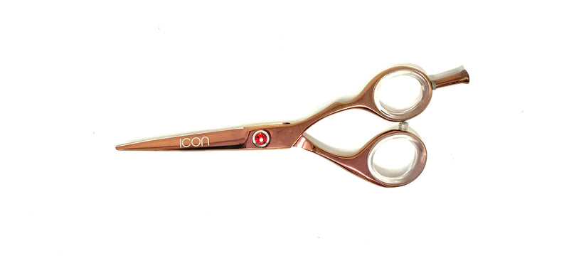 rose gold titanium straight handle hair shears salon hairstylist scissors