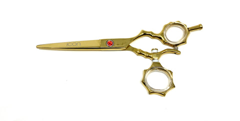 gold titanium swivel thumb cosmetic hair shears