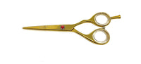 gold titanium finger rest shears cosmetology hairstylist barber scissors