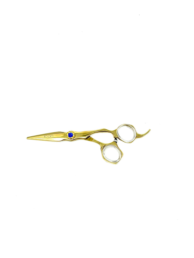 gold hair shears wet dry cut thick blade cosmetology stylist salon scissors