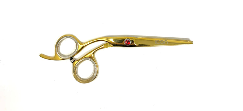icon gold left handed professional hairstyling shears crane cosmetology salon stylist scissors