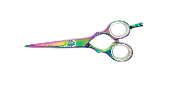 multi colorful hair shears traditional removeable finger rest cosmetology scissors