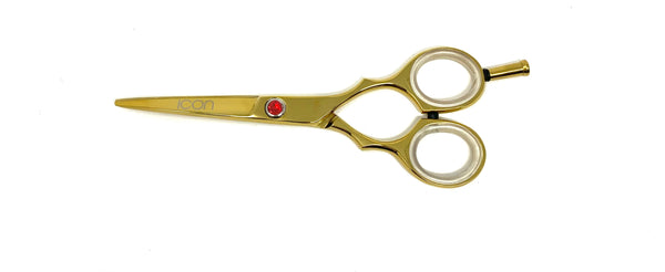 gold semi convex blade hairstylist salon barber scissors