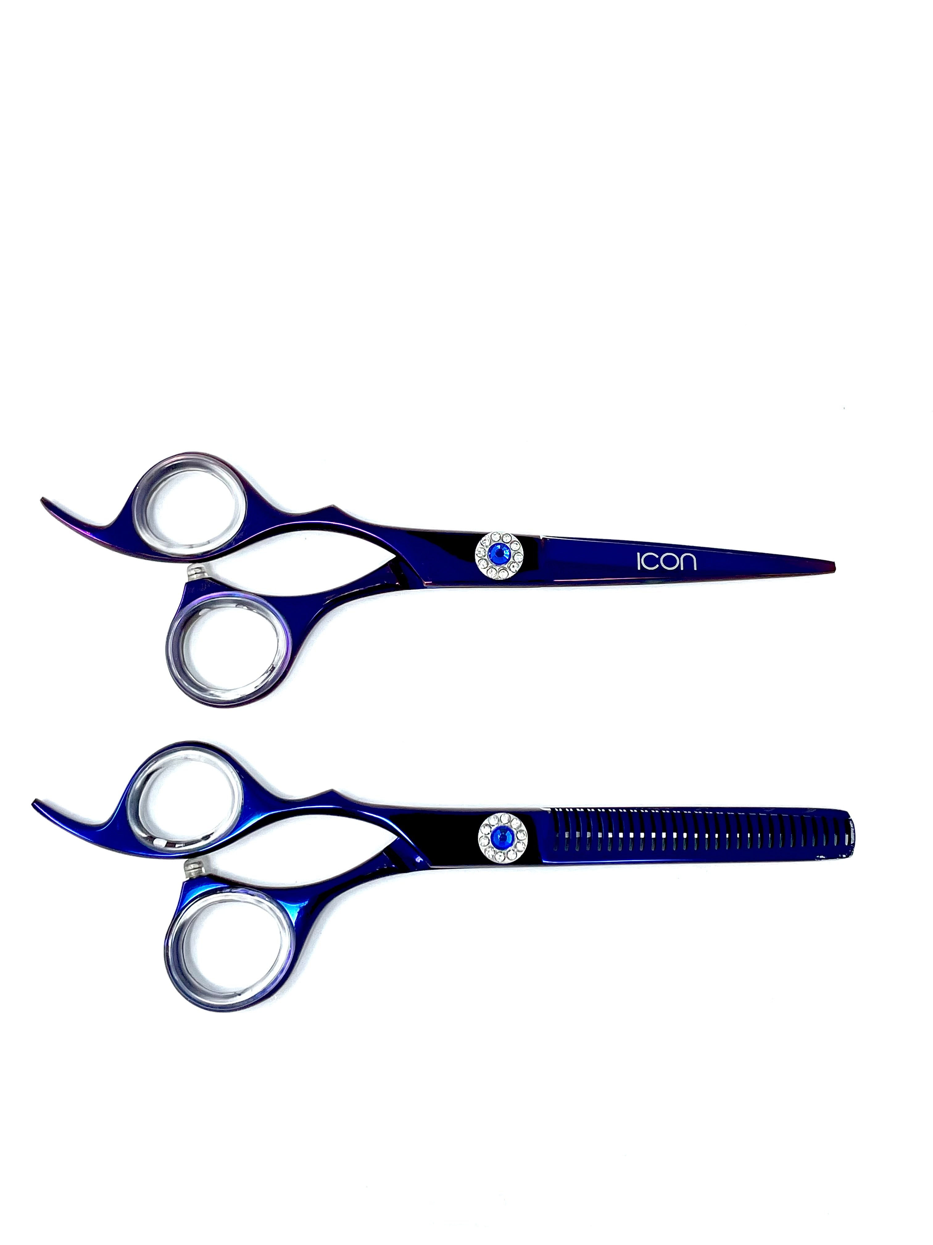 icon purple left handed professional hairstyling shear set thinning salon cosmetology scissors