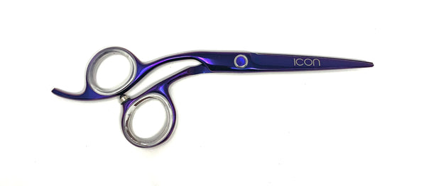 icon purple left handed professional hairstyling shears cosmetology salon stylist scissors