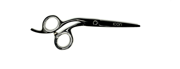 icon black left handed professional crane hairstyling shears cosmetology salon scissors
