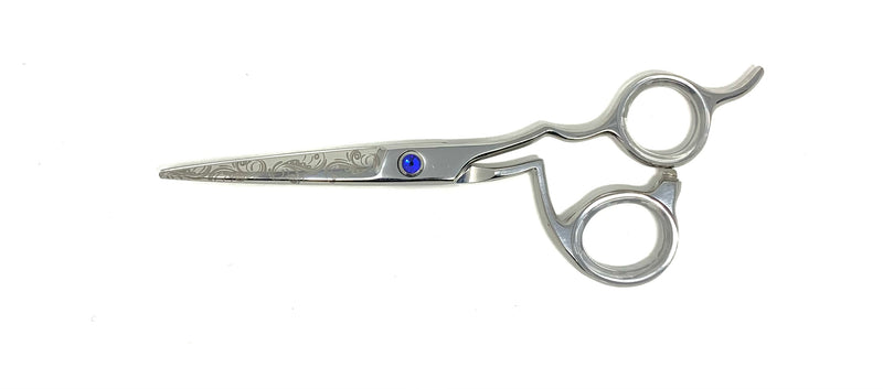 chrome flower design crane hair shears cosmetology salon stylist scissors lightweight