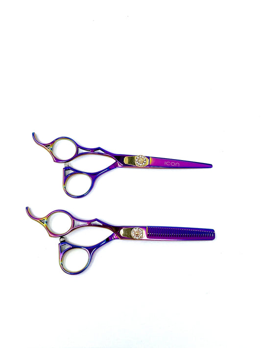 icon shears lefty left handed shear set hairstyling ergonomic salon stylist scissors