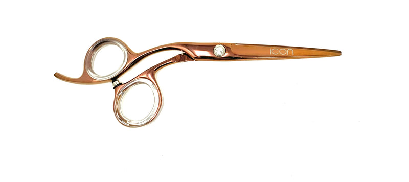 icon rose gold left handed professional hairstyling shears cosmetology salon stylist scissors