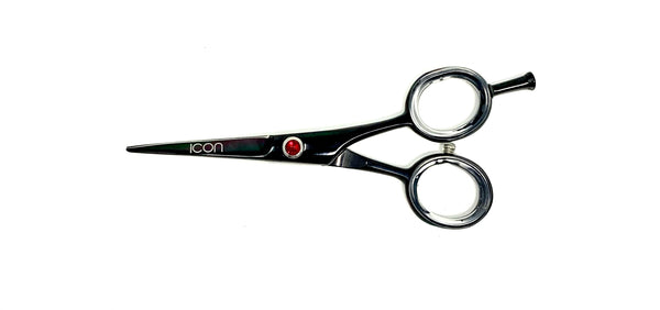 black semi convex detail cosmetic hair shears scissors