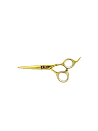 gold offset handle titanium shears hairstylist barber scissors