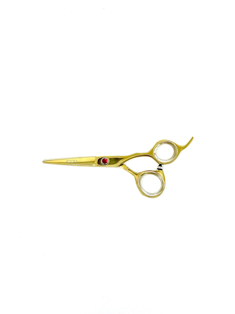 gold offset handle titanium shears hairstylist barber scissors