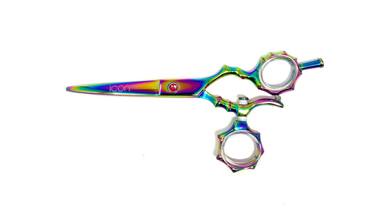 multi color swivel thumb titanium hair shears