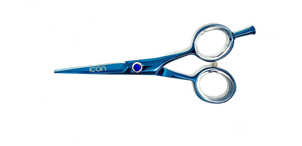 blue removeable finger rest cosmetic hair shears scissors