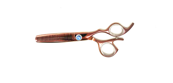rose gold thinning texturizing offset handle hair shears salon stylist scissors