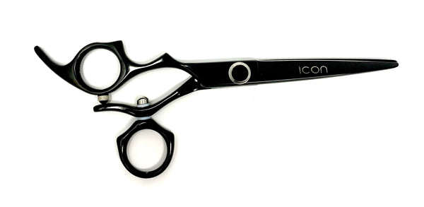 icon black left handed swivel thumb professional hair styling shears scissors