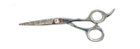 chrome titanium professional hair shears flower blade cosmetology salon stylist scissors
