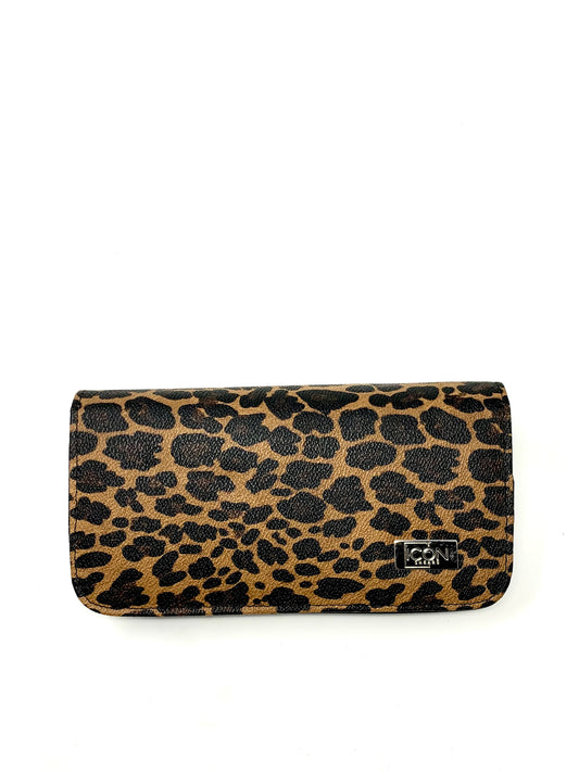 icon professional 4 four shear cheetah print case cosmetology salon stylist zipper