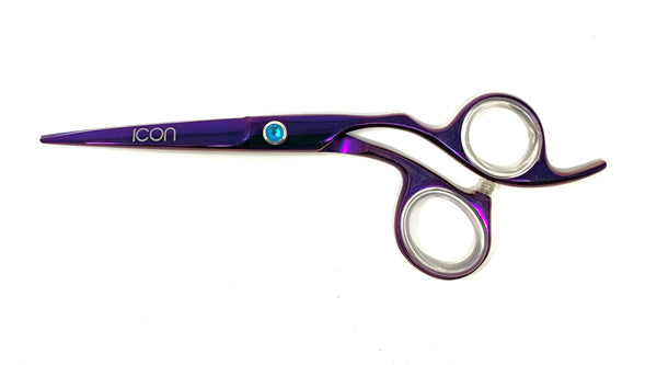 purple titanium crane hair shears cosmetology salon stylist barber scissors