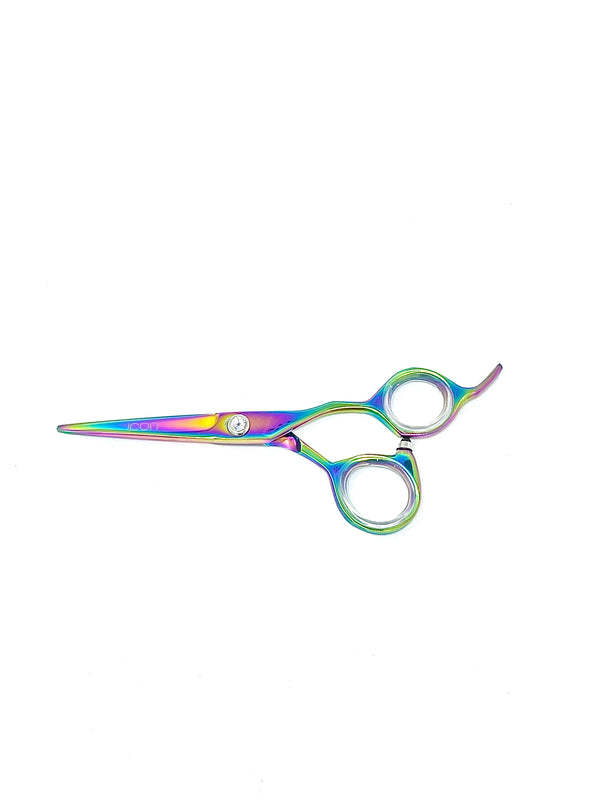 multi colorful semi convex blade shears hairstylist barber scissors