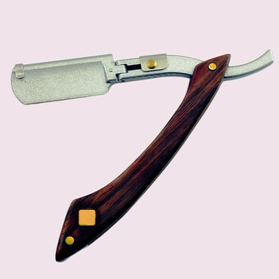 Straight Razor Lwood handle Shaving hair cut razor professional hairdresser hair blade type Knife